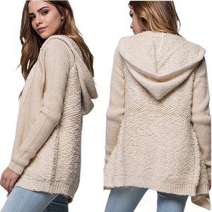 Rip Curl Beige Great Escape Open Front Knit Cardigan Sweater Women’s Large